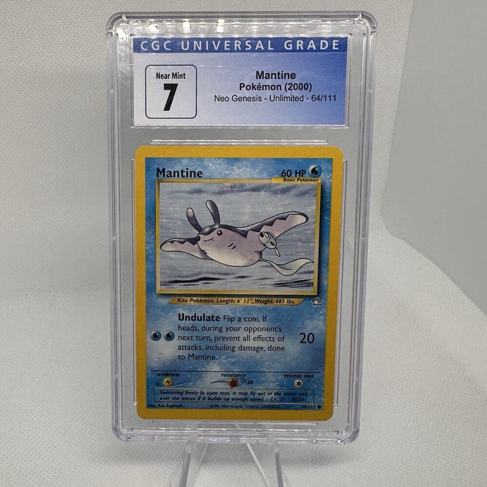 Pokemon 2000 Mantine Neo Genesis Unlimited 64/111 CGC 7